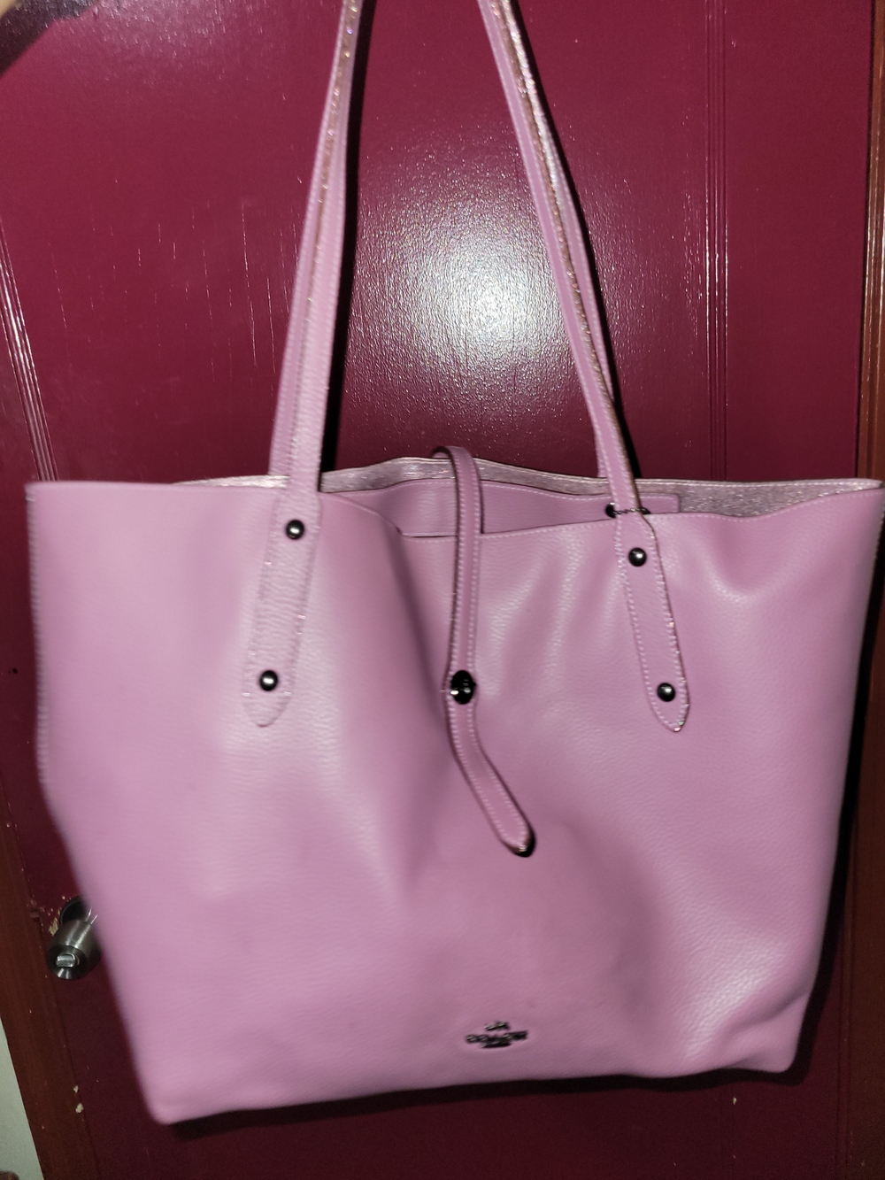 Coach Pink Pebbled Leather Tote
